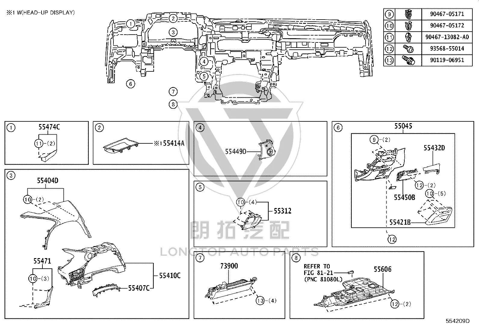 Driver Knee Airbag 73900-33140 for Lexus ES