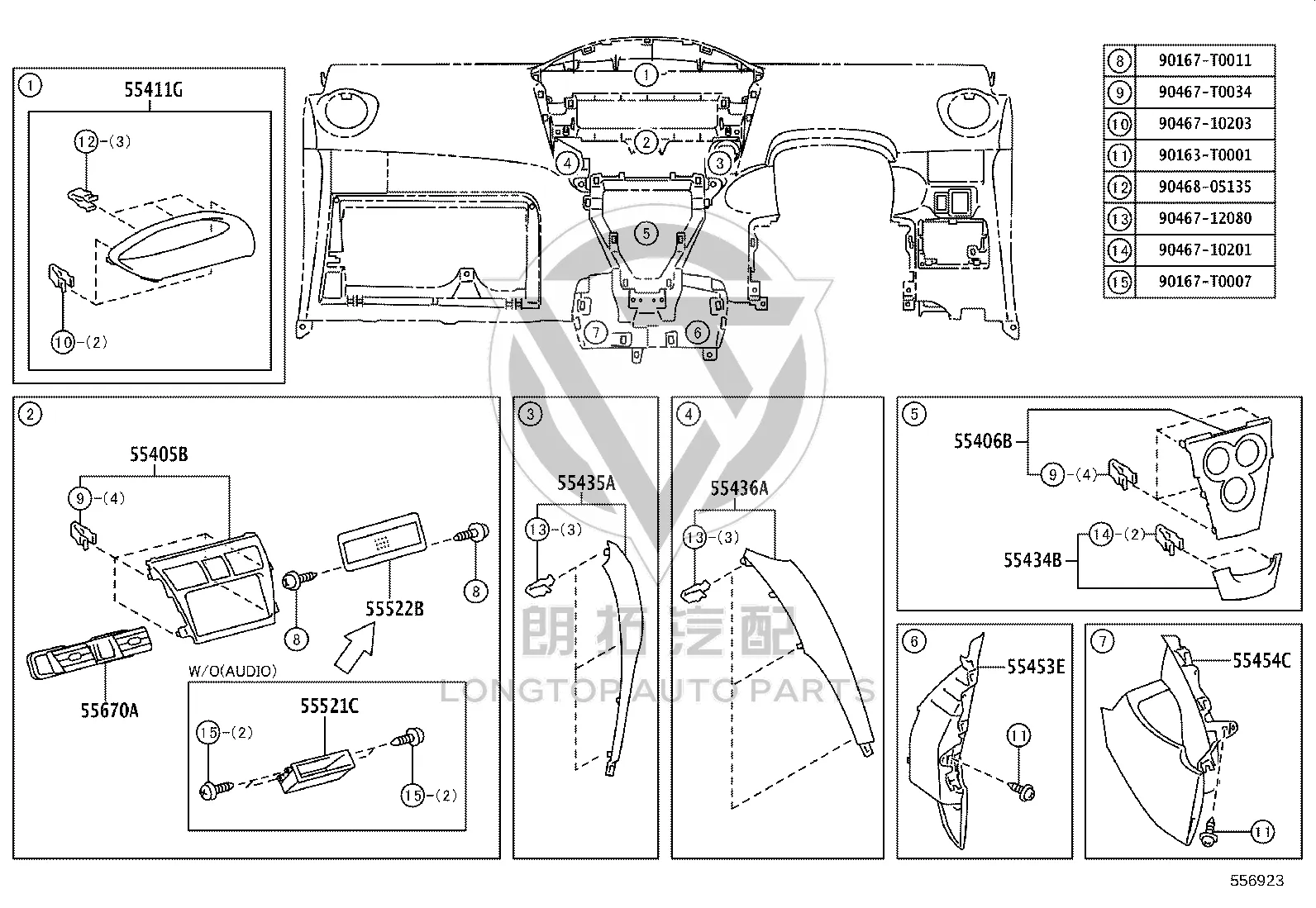 Instrument Cluster Decorative Panel No.1 55411-0D110 for Toyota Vios
