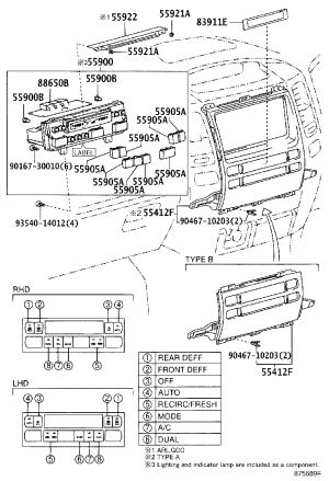 Air Conditioner Controller 55900-60622 for Toyota Land Cruiser Prado