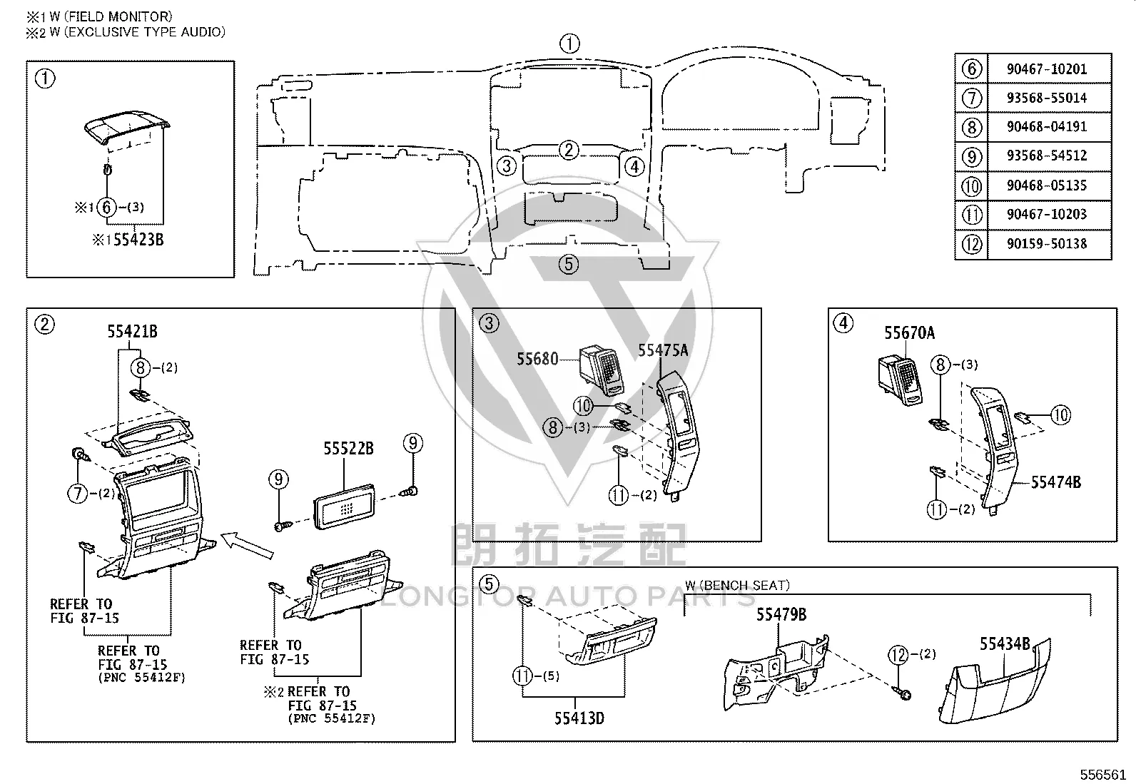 Instrument Panel Trim 55421-60040 for Toyota Land Cruiser Prado