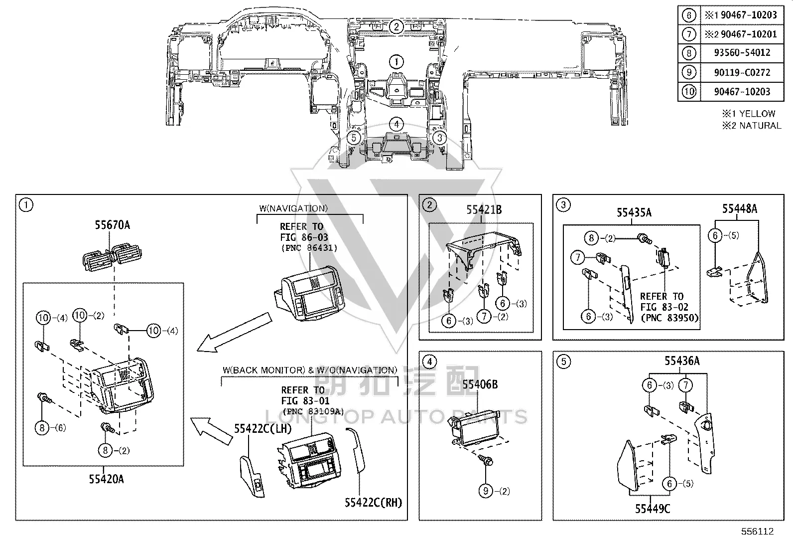 Instrument Panel Trim 55421-60100 for Toyota Land Cruiser Prado