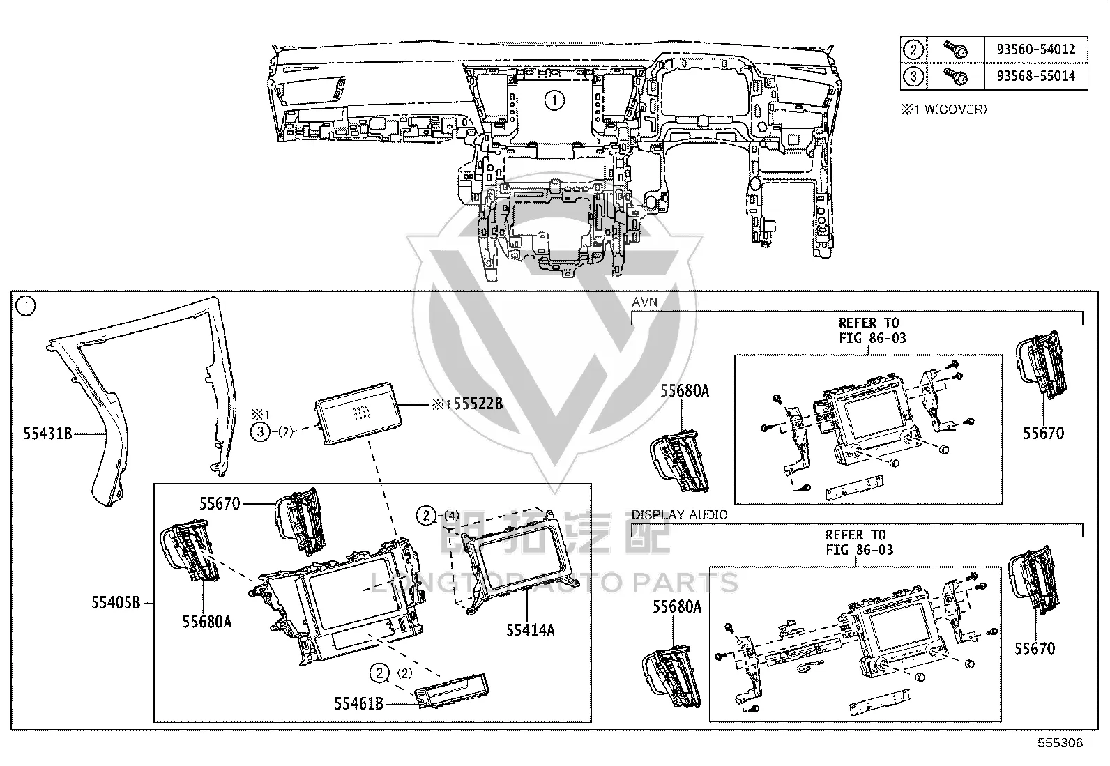 Dashboard Trim Panel 55431-58010 for Toyota Alphard