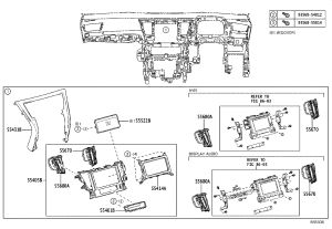 Instrument Panel Center Air Vent 55680-58030 for Toyota Alphard