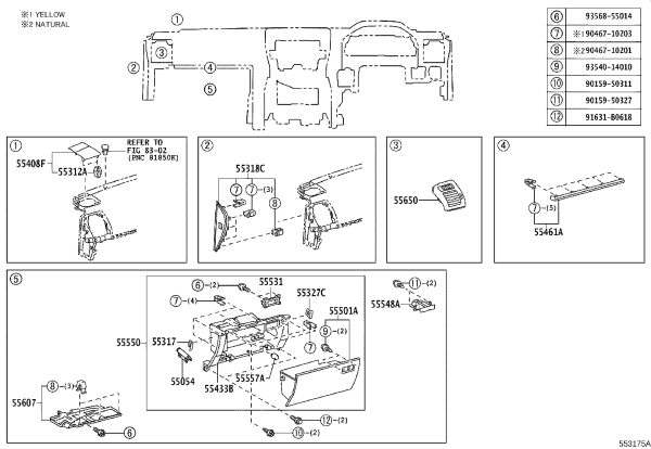 Dashboard No. 2 Lower Decorative Panel 55433-60131 for Toyota LAND CRUISER PRADO