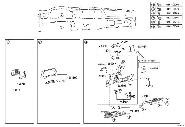 Coin Box 55450-0E050 for Toyota Highlander