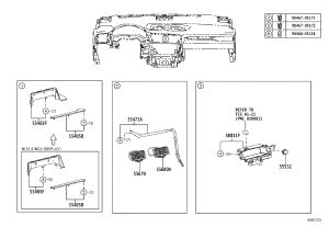 Dashboard Middle Air Vent Trim Panel 55471-48040 for Lexus RX