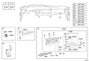 Instrument Panel Glove Box Lock 55506-60010 for Toyota Avalon