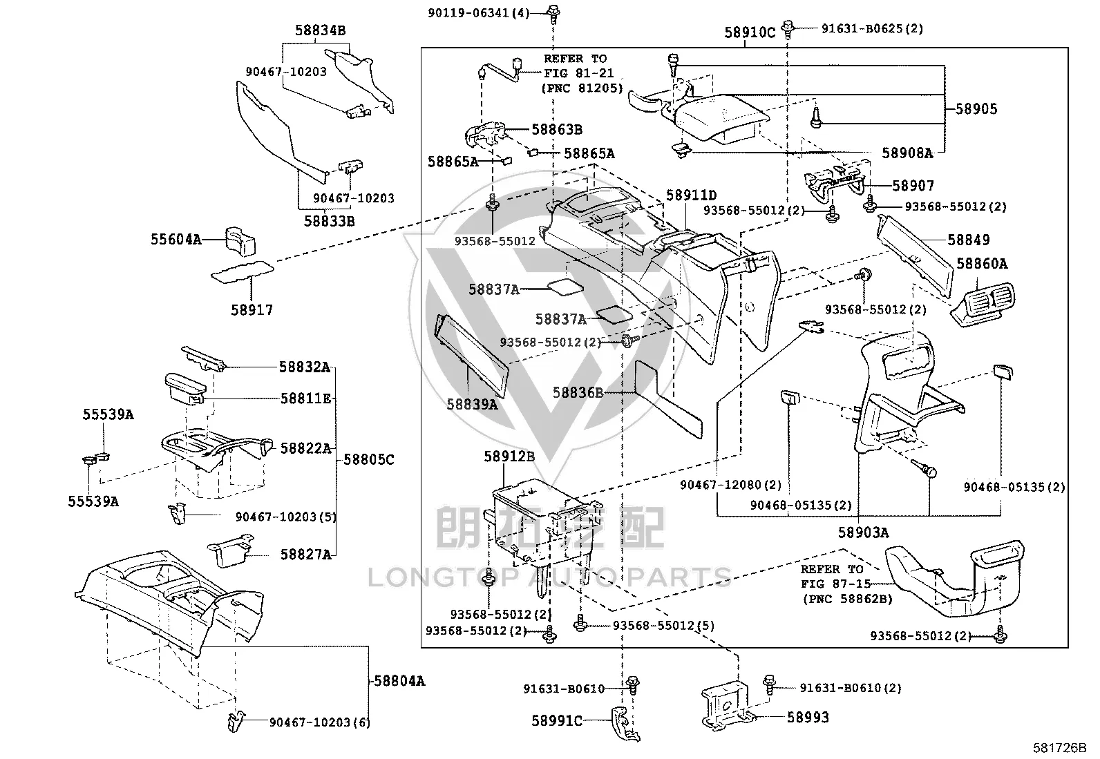 Spare Switch Hole Cover 55539-51020 for Toyota 4RUNNER