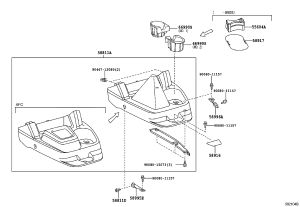 Armrest box cup holder sub-assembly 55604-04010 for Toyota Sequoia