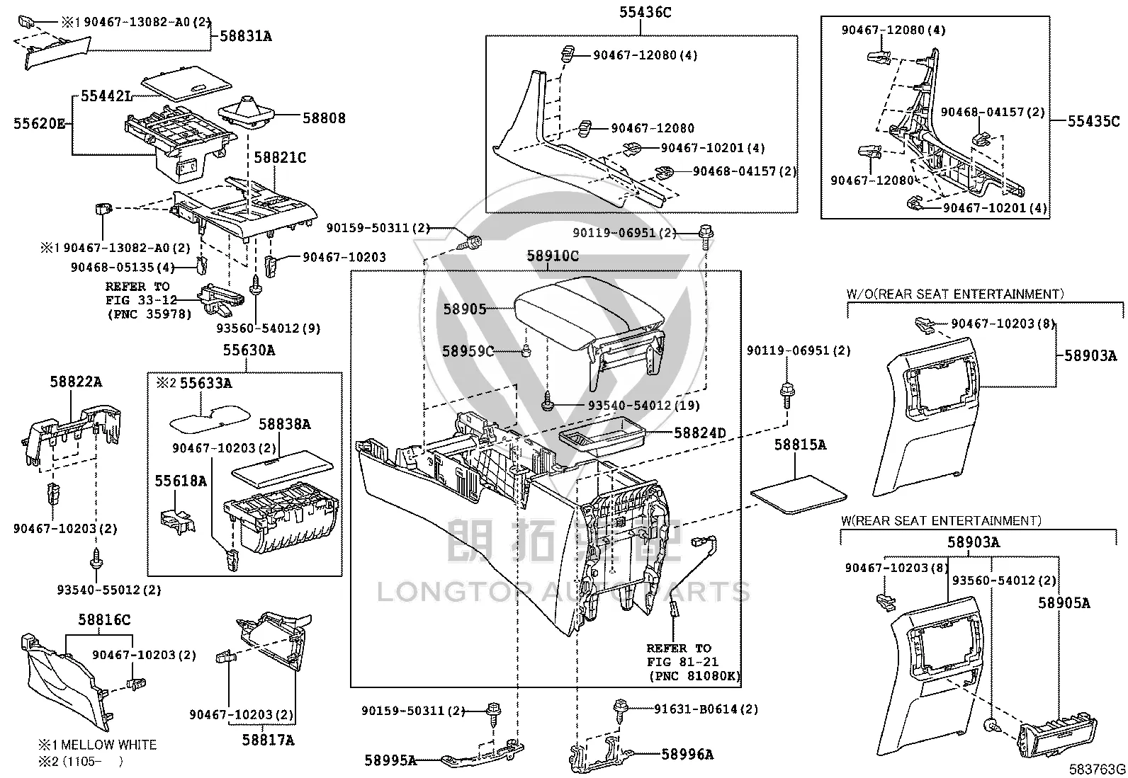 Shift Mechanism Trim Panel 58821-60381 for Lexus GX400