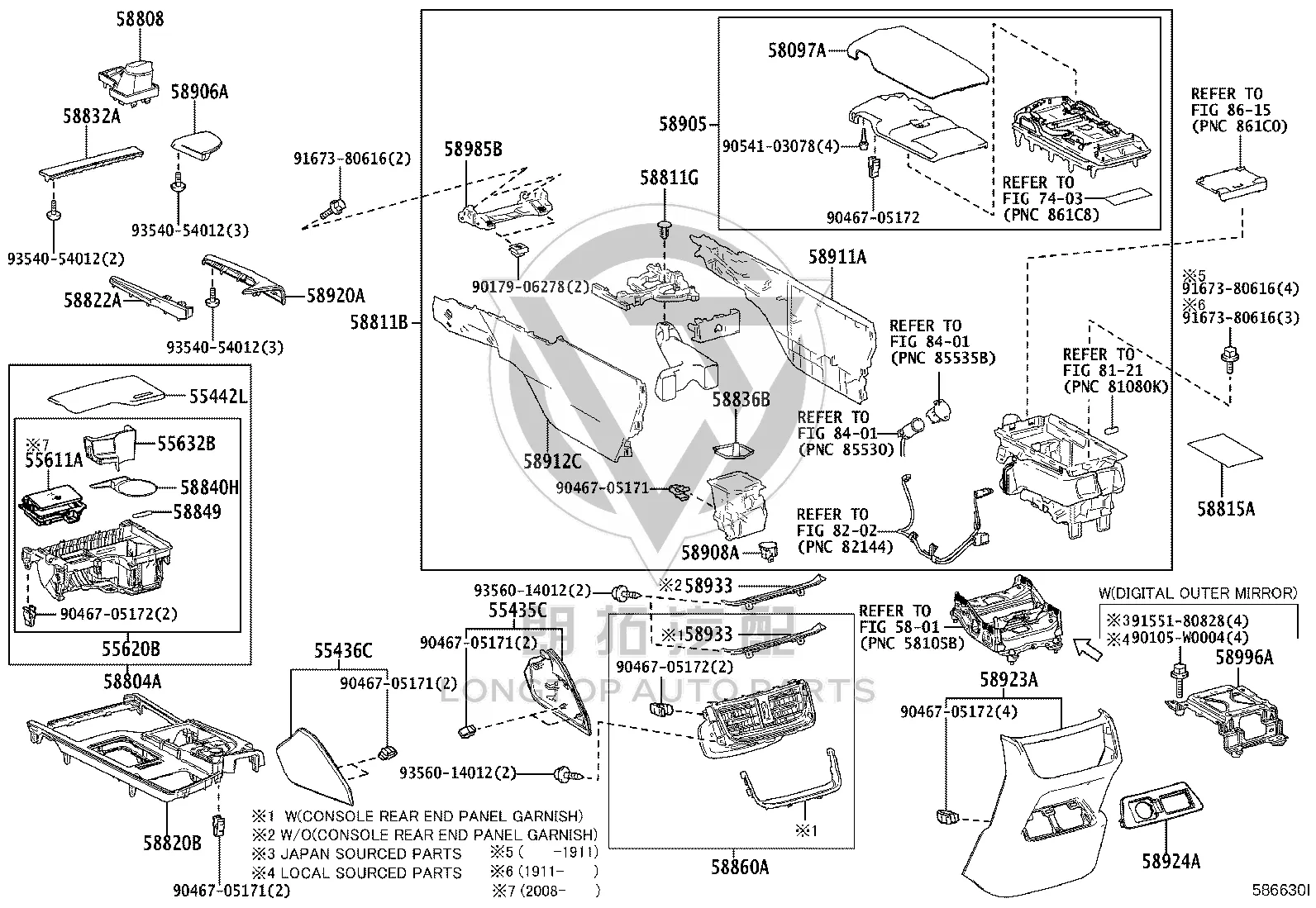 Gearshift Lever Dust Cover 58808-33140 for Lexus ES350