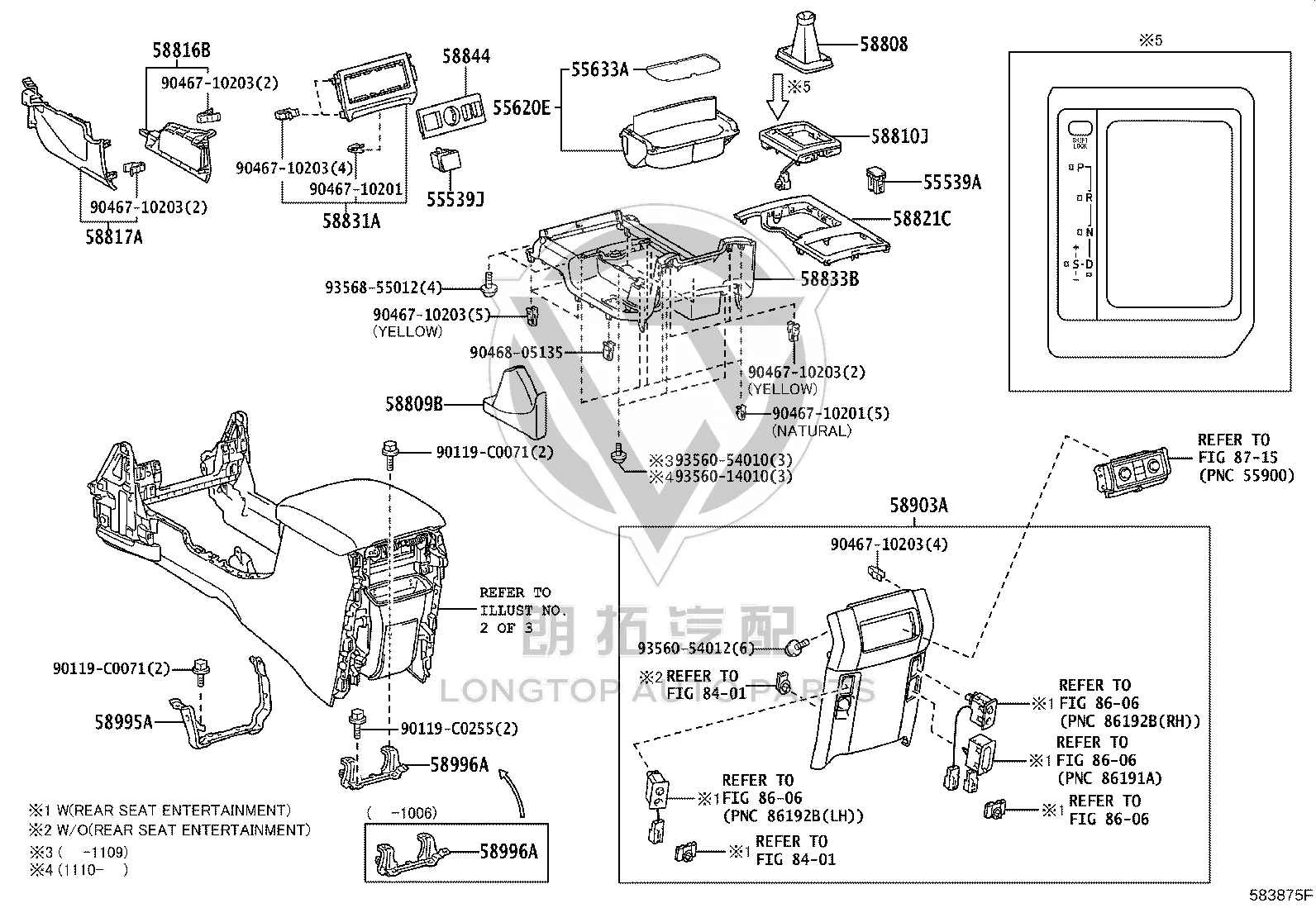 Transmission Shift Lever Dust Cover 58808-60371 for Toyota Land Cruiser Prado