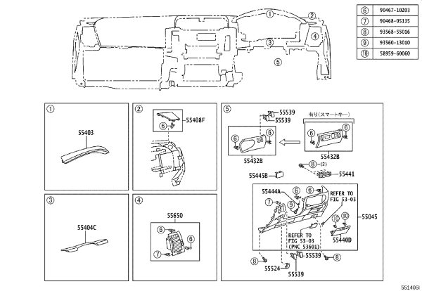 Instrument Panel Vent Right 55650-22191C0 for Toyota Mark X