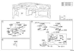 Dashboard Air Vent Right 55650-28250 for Toyota Previa