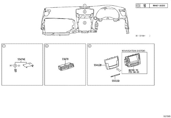 Air Vent 55670-53050 for Lexus IS250
