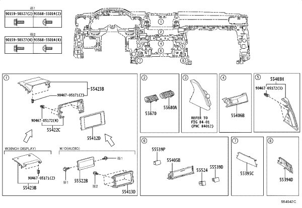 Instrument panel No. 4 air regulator assembly 55680-60230 for Toyota Land Cruiser