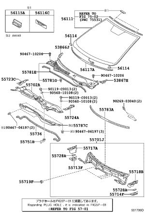 Windscreen Stop 56114-22050 for Toyota Mark X