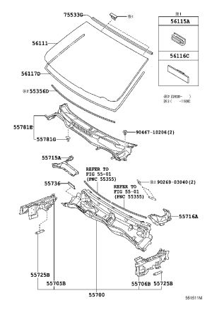 Front windshield 56101-53954 for Lexus IS F