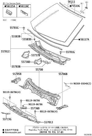 Front Windscreen 56101-76362 for Lexus CT200H