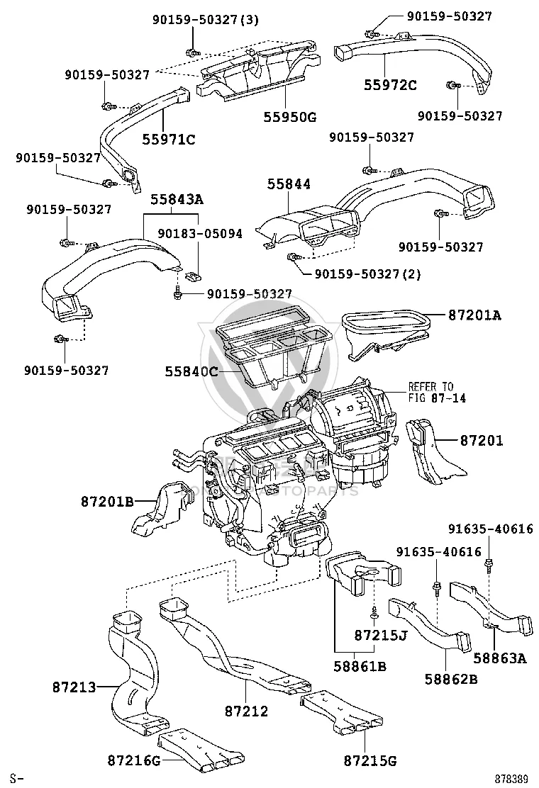 No.1 Air Duct Sub-Assembly 87201-33290 for Toyota Highlander