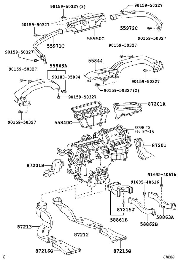 No.1 Air Duct Sub-Assembly 87201-33290 for Toyota Highlander