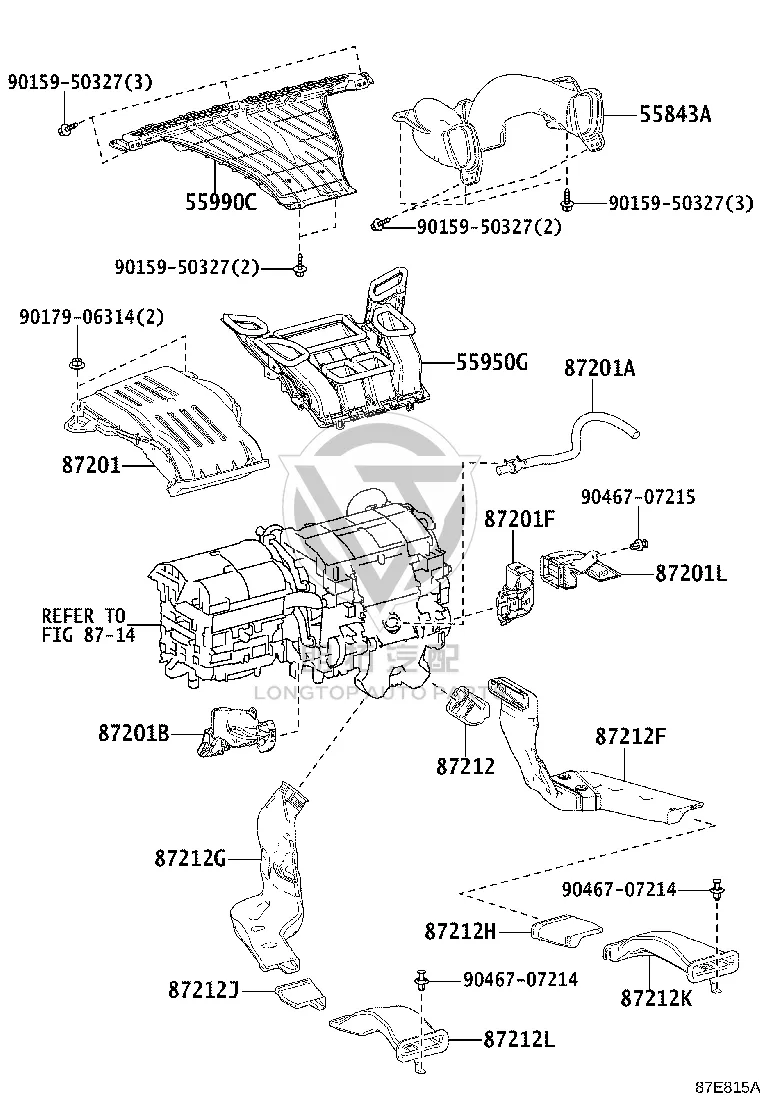 Blower Housing Intake 87201-58180 for Toyota ALPHARD