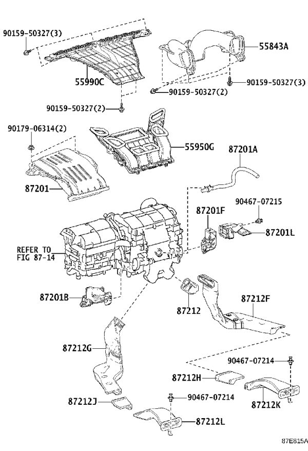 Instrument Panel Air Conditioner Defrost Duct 55843-58080 for Toyota Alphard