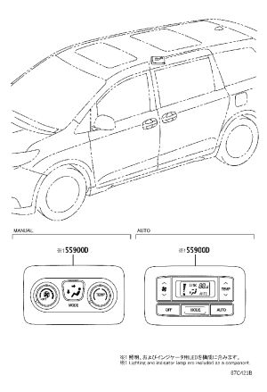 Air Conditioner Controller (Rear) 55900-08130 for Toyota Sienna