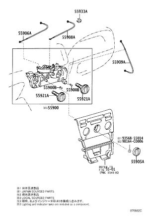Air Conditioner Controller 55900-1A071 for Toyota Corolla