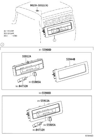 Air Conditioner Controller Rear 55900-60S00 for Toyota Land Cruiser