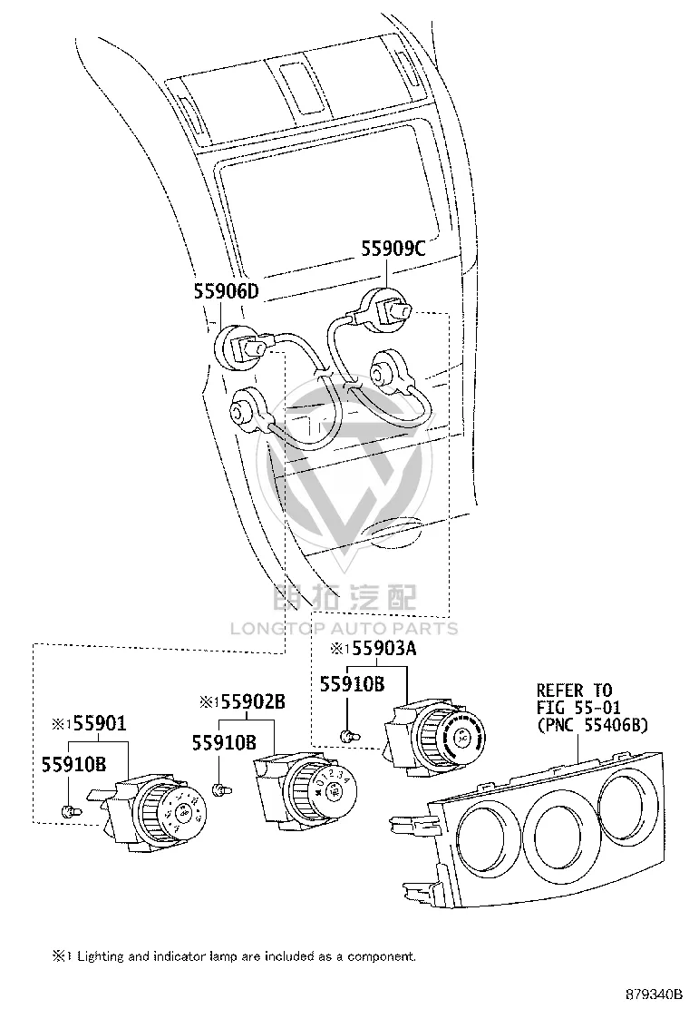 Air Conditioner Switch Knob 55902-02150 for Toyota Corolla