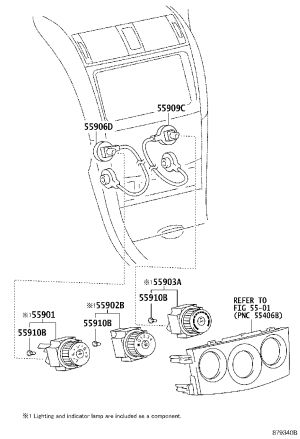 Air Conditioner Switch Knob 55902-02150 for Toyota Corolla