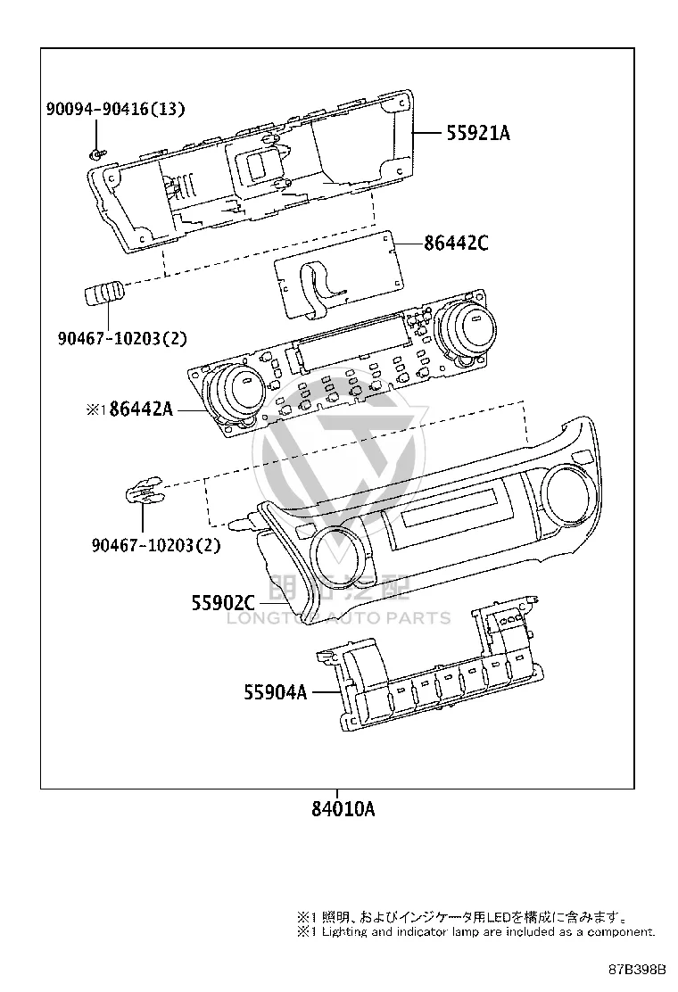 Heater Control Switch Panel 86442-60120 for Toyota Land Cruiser Prado