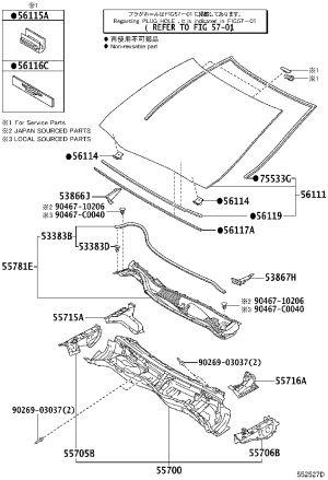 Front Windscreen 56101-0P050 for Toyota REIZ