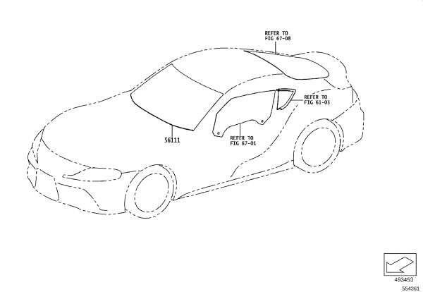Front Windshield Glass 56111-WAA04 for Toyota Supra