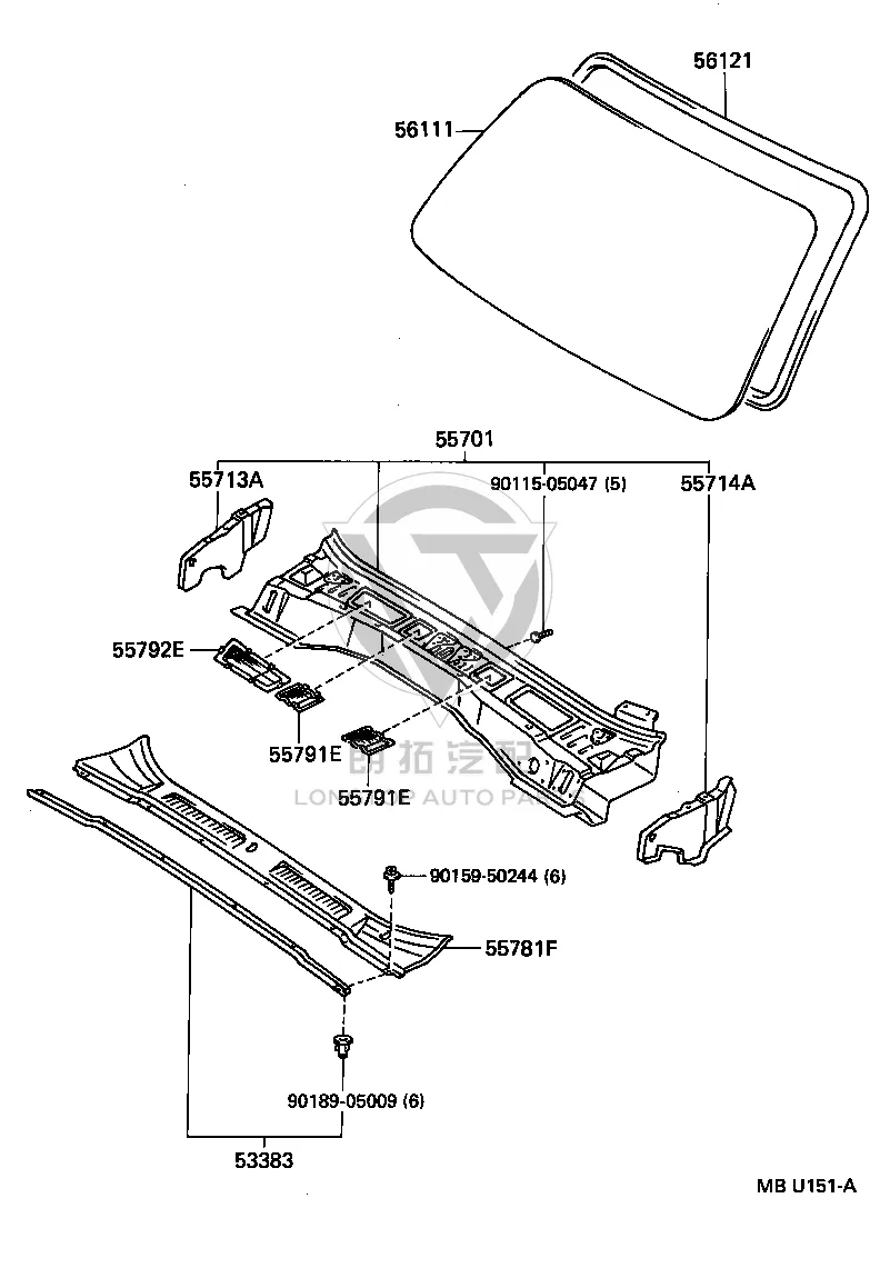 Front Windshield Weatherstrip 56121-60110 for Toyota Land Cruiser