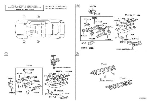 Front Longitudinal Beam Connecting Plate 57021-48013 for Toyota Highlander
