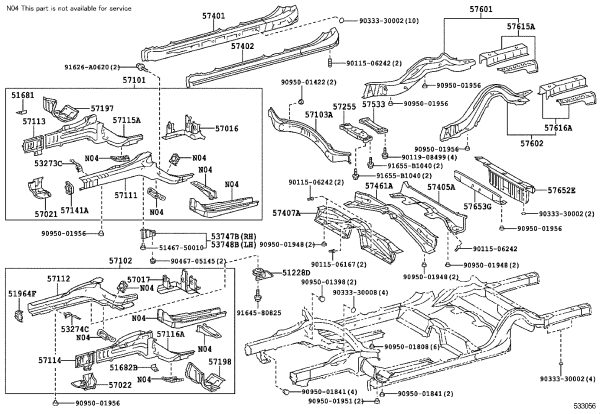 Front side member connecting plate (left) 57198-50030 for Toyota Celsior