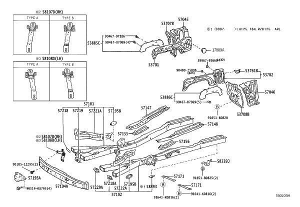 Lower Radiator Support Crossmember 57104-26160 for Toyota Hiace