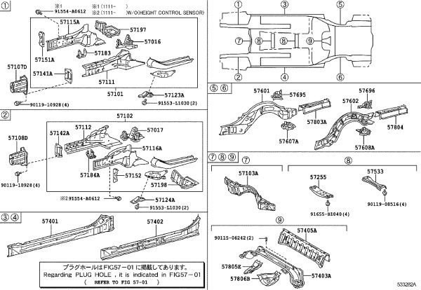 Front Bumper Frame Bracket 57107-53010 for Toyota MARK X