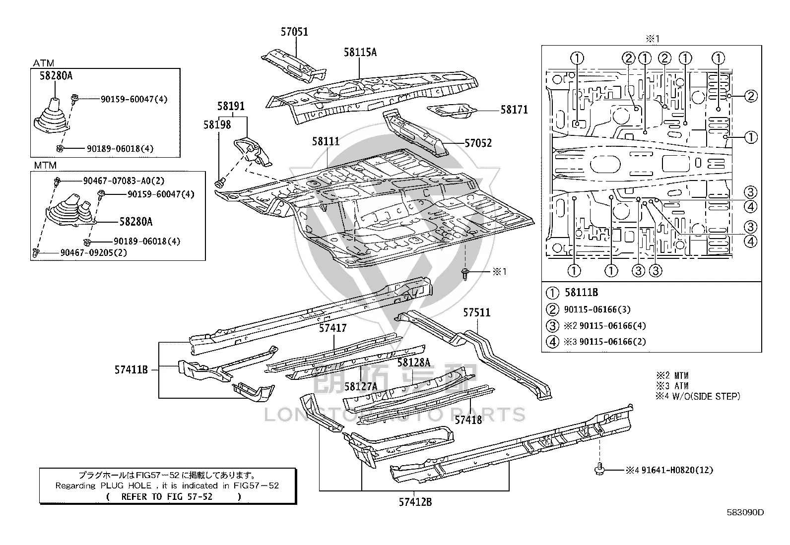 Floor Longitudinal Beam (Left) 57402-35910 for Toyota FJ Cruiser