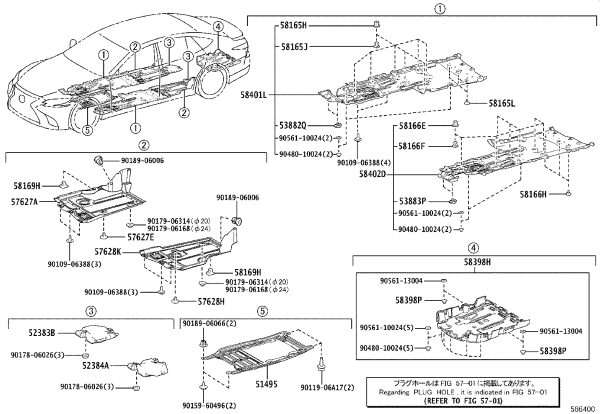 Transmission Under Cover 51495-50010 for Lexus LS500