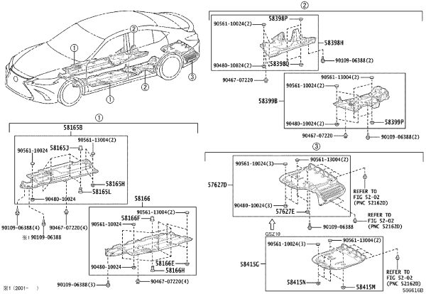 Left Front Floor Cover Plate 58166-33040 for Lexus ES350