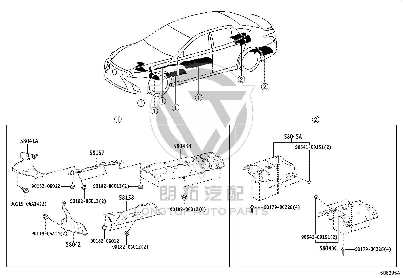 Rear Floor No.2 Heat Insulator 58046-50010 for Lexus LS500