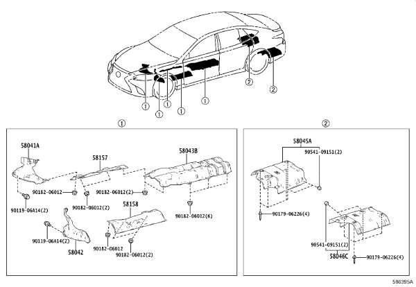 Rear Floor No.2 Heat Insulator 58046-50010 for Lexus LS500