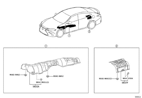 Exhaust Pipe Heat Shield 58152-33090 for Lexus ES
