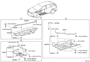 Chassis Lower Guard Plate Rear Left 58167-48070 for Lexus RX