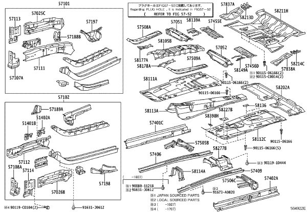 Center Floor Front Floor Subassembly 58202-0R040 for Toyota RAV4