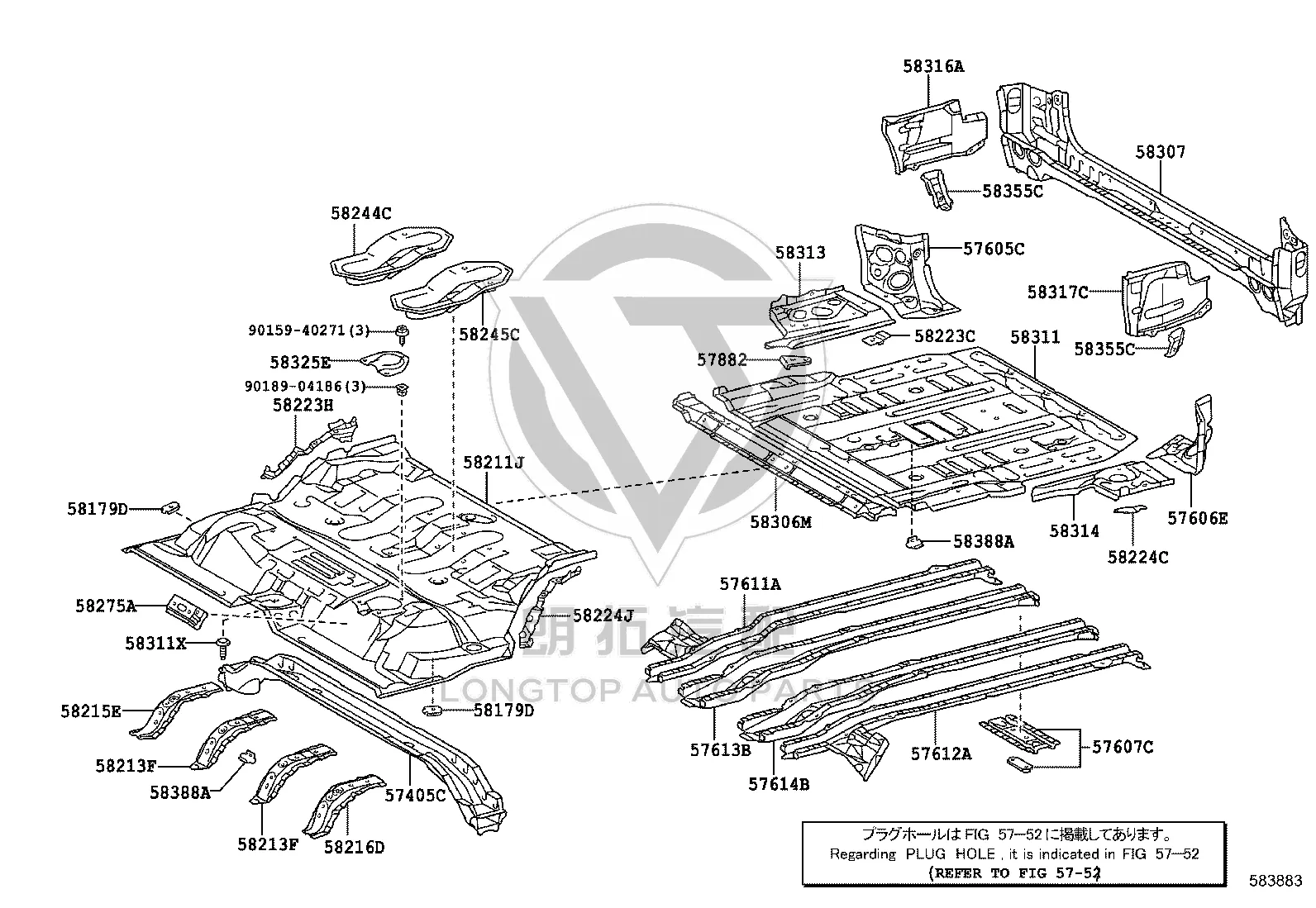 Left Rear Floor Panel 58314-0G010 for Toyota Land Cruiser Prado