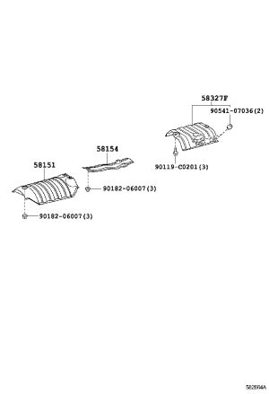 Exhaust Pipe Heat Shield 58327-33050 for Toyota Camry